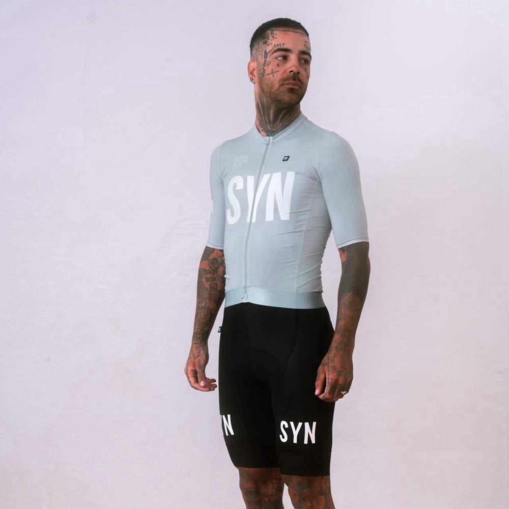 Cycling Gear Brands - 실버 그레이 반팔 사이클링 저지 및